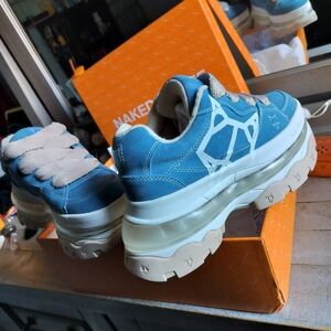 Naked Wolfe Blue and White Sneakers